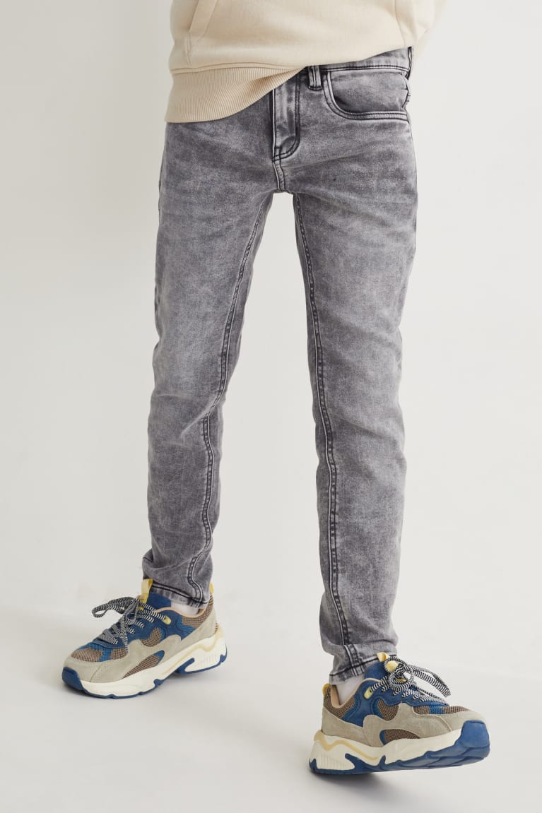 Jeans C&A Flaco Jog Denim Azules Gris | AUJQSN-645