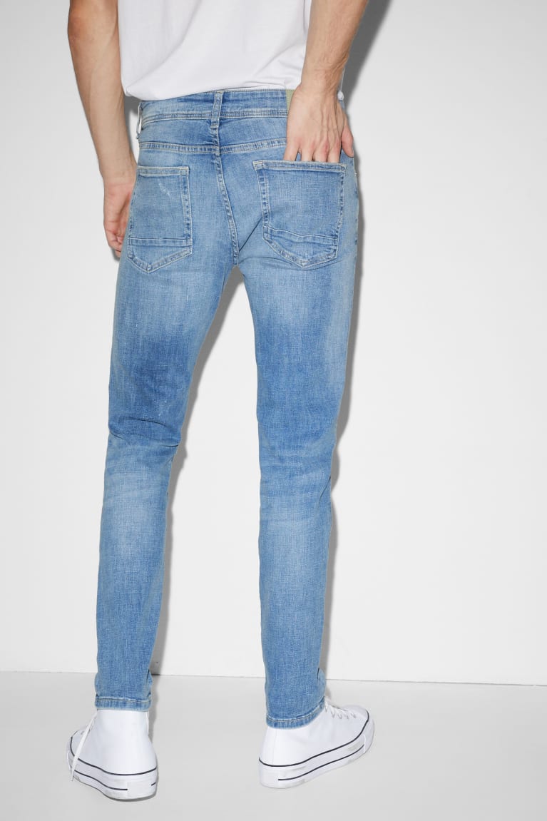 Jeans C&A Flaco Lycra® With Recycled Algodon Azules Azules Claro | EOCNGH-175