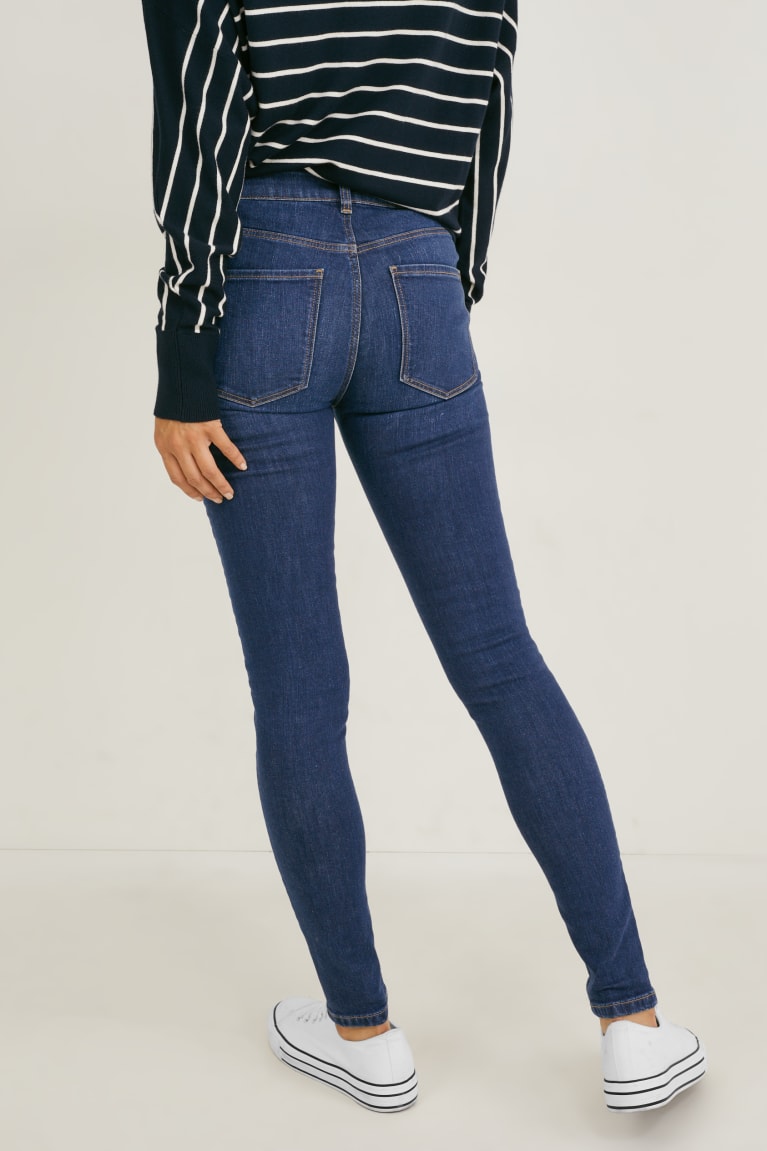 Jeans C&A Flaco Mid-rise Cintura Lycra® Recycled Azules | IJDSQZ-270