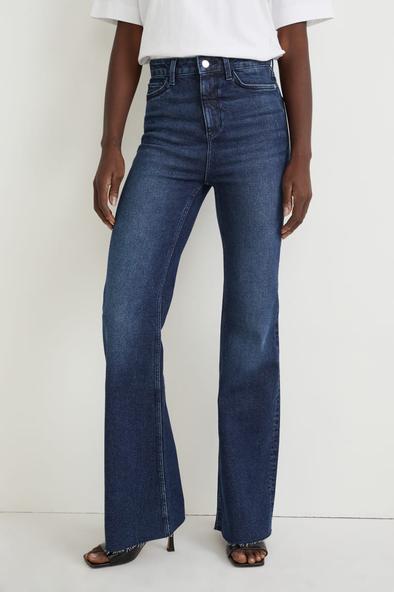 Jeans C&A Flared High Cintura Lycra® Azules | NVHIFZ-561