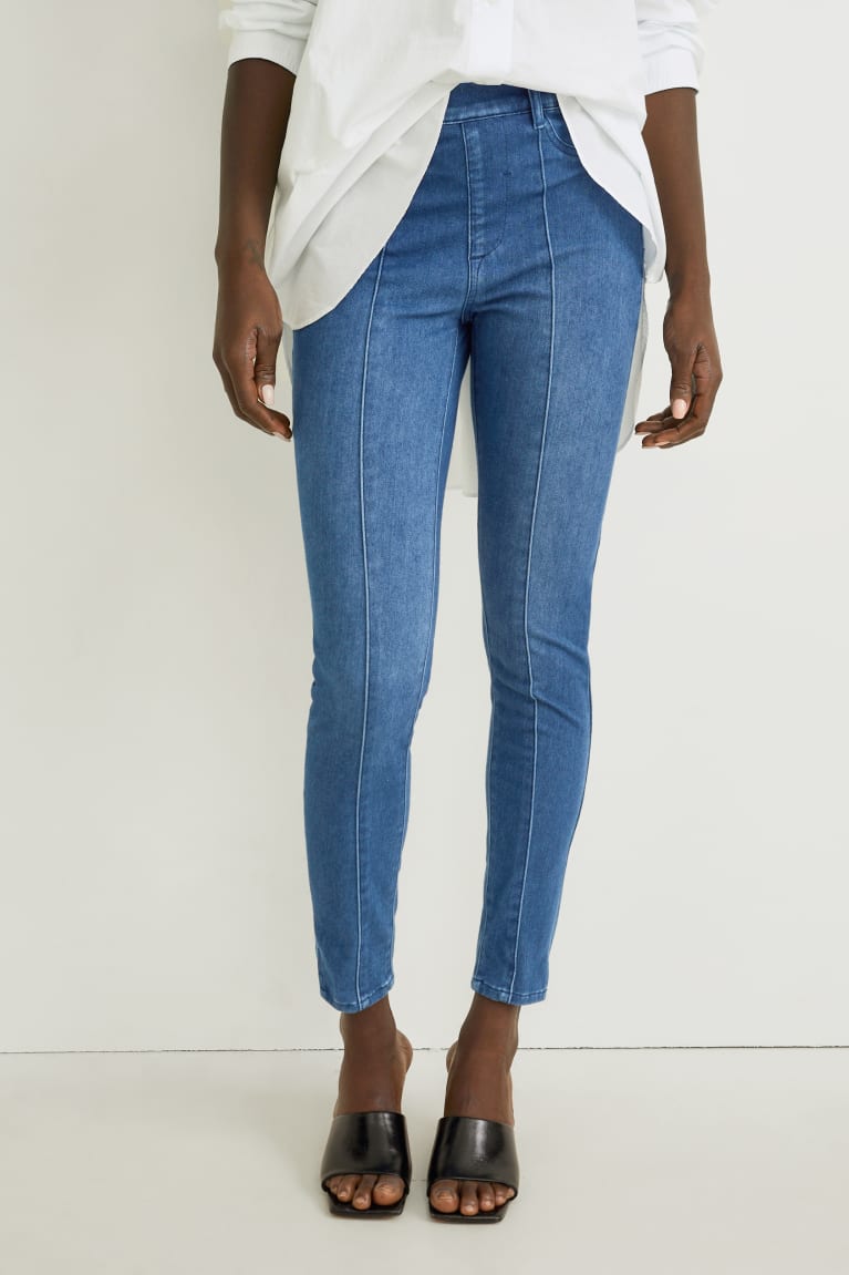 Jeans C&A Jegging High Cintura Flaco Fit 4 Wway Stretch Azules | LGAEVZ-903