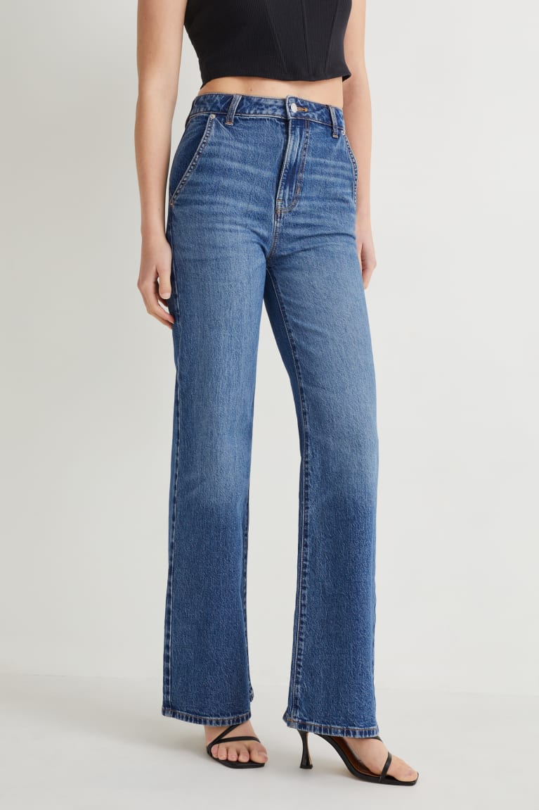 Jeans C&A Loose Fit High Cintura Azules | HZBXDL-869