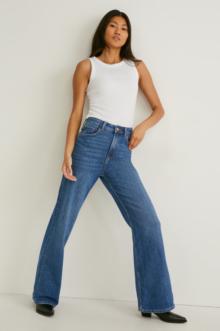 Jeans C&A Loose Fit High Cintura Lycra® Azules Azules Claro | UJZPHF-038