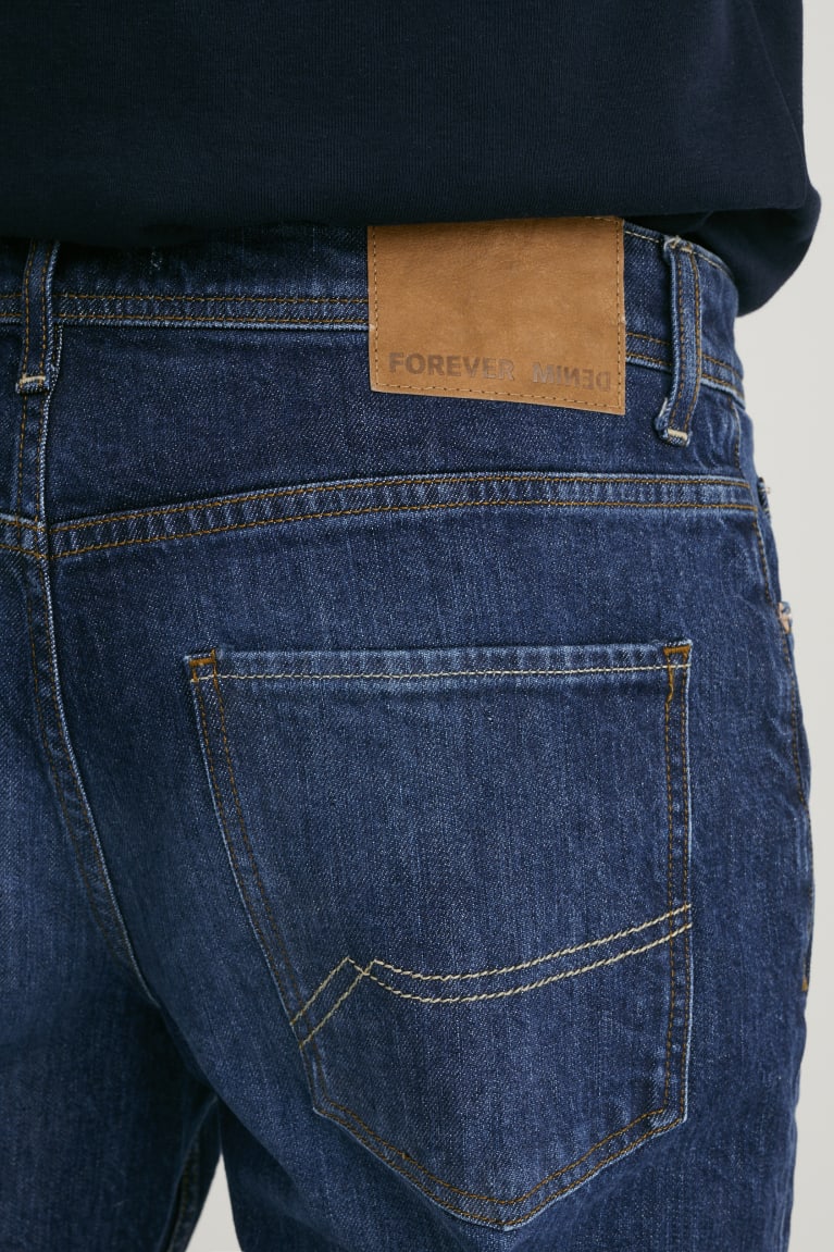 Jeans C&A Made In Eu Tapered Organic Algodon Azules Azules Oscuro | RDOIML-873