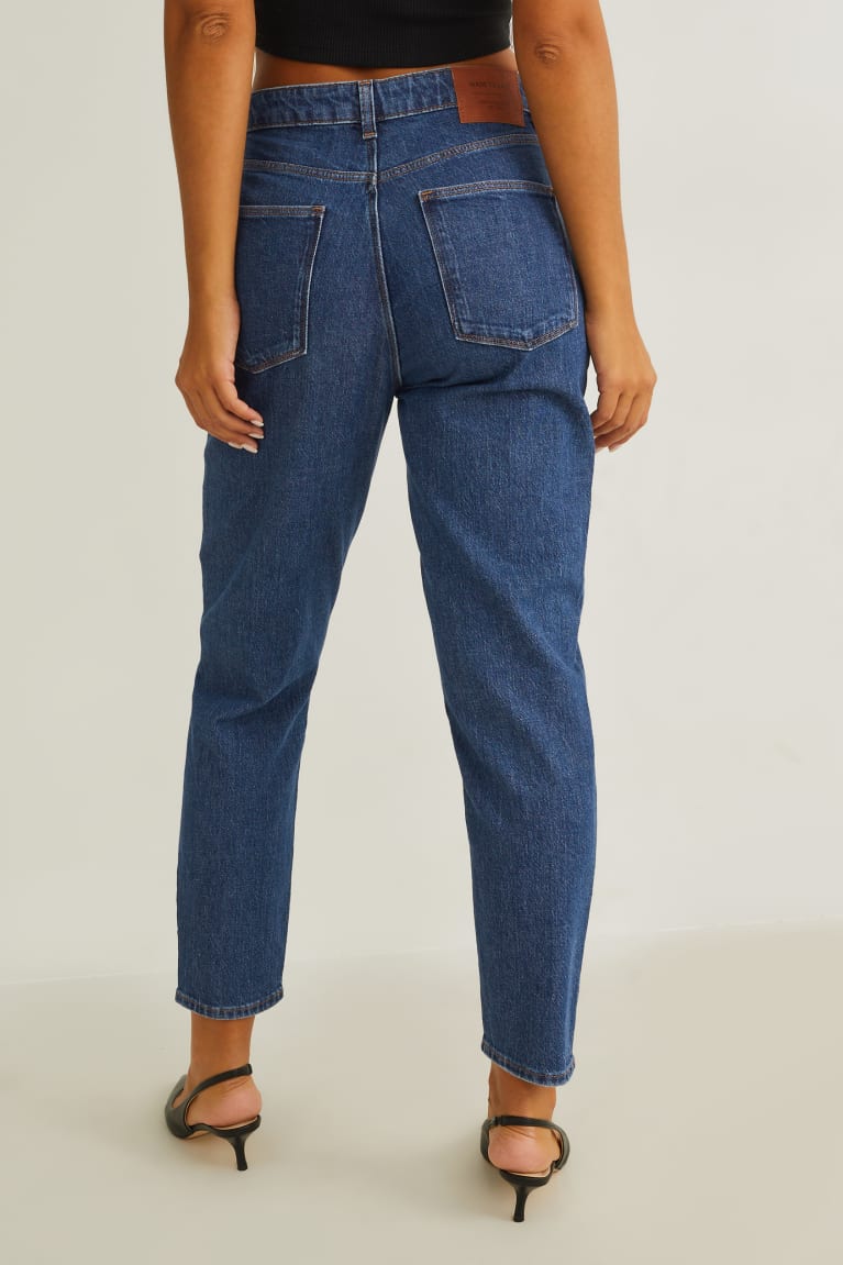 Jeans C&A Mom High Cintura Lycra® Recycled Azules | QFBDAR-685