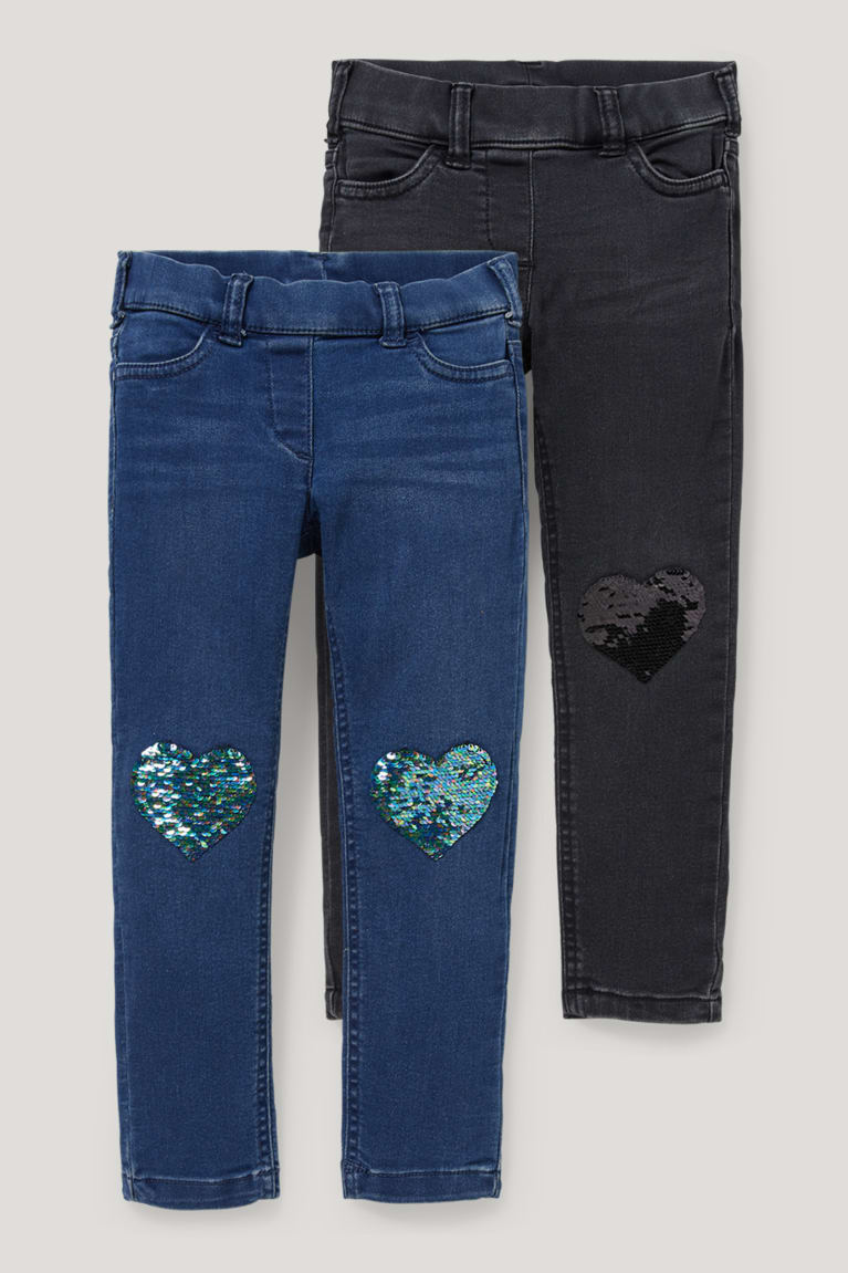 Jeans C&A Multipack Of 2 Jegging Shiny Negras | VOLYBP-358