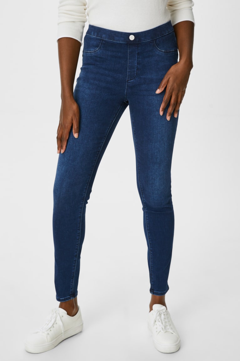 Jeans C&A Multipack Of 2 Jeggings Mid Cintura Push-up Effect Azules Gris Oscuro | MXFIPR-390