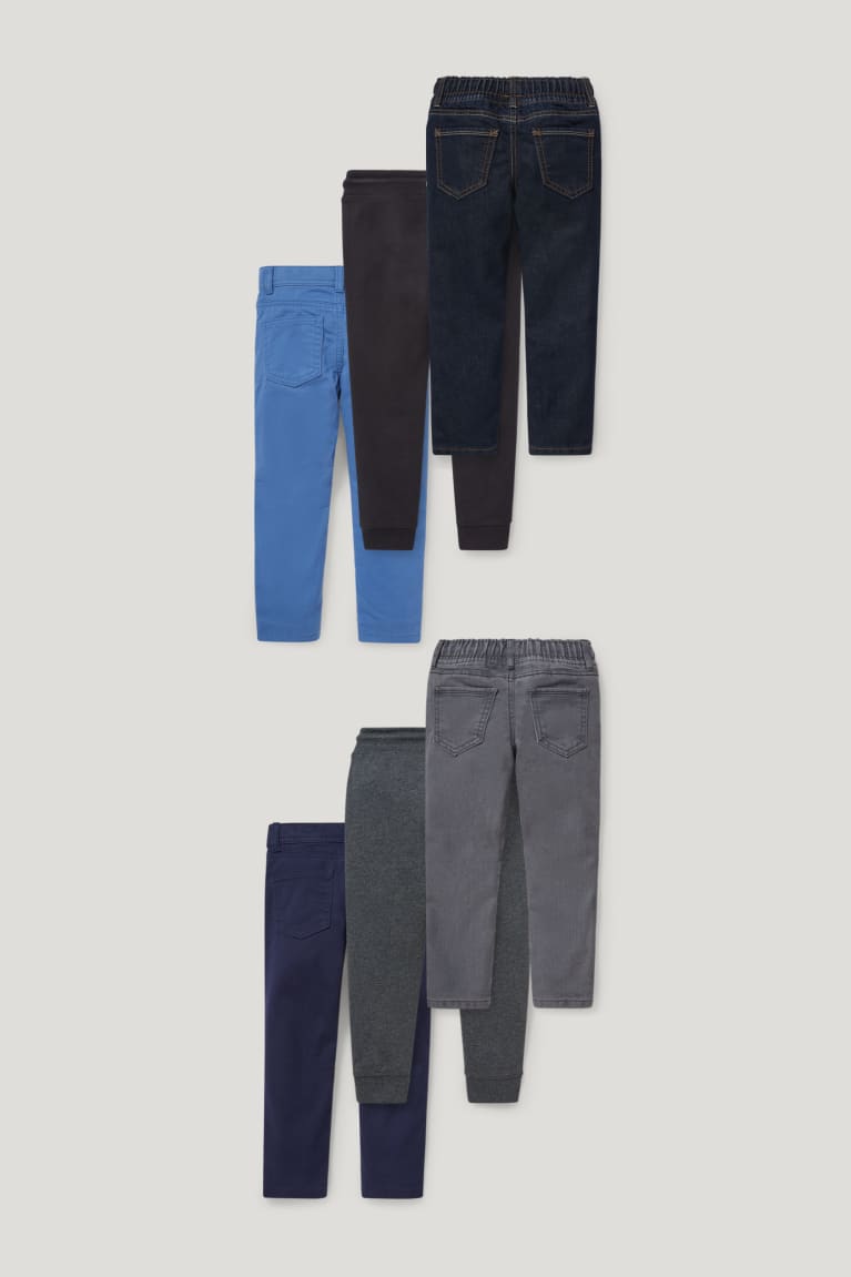 Jeans C&A Multipack Of 6, Thermal And Joggers Slim Fit Negras | IYKDBV-207