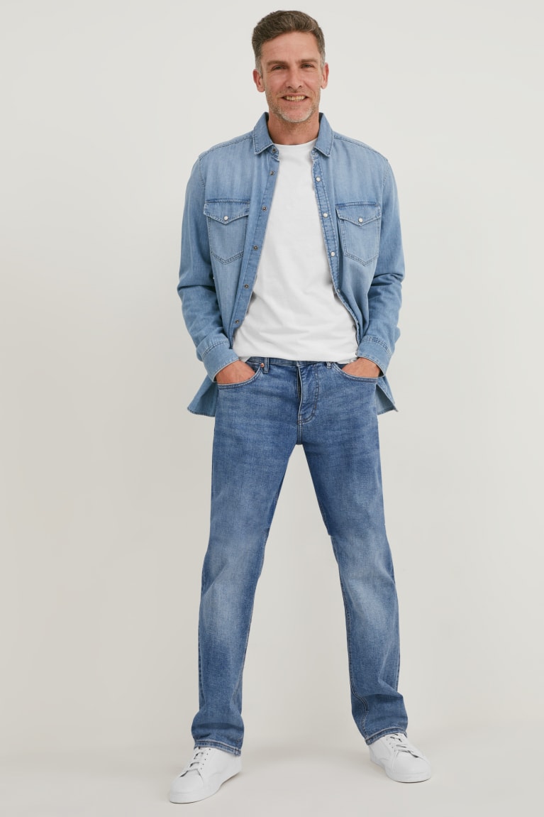 Jeans C&A Regular Lycra® Azules Azules Oscuro | YZXRDP-731