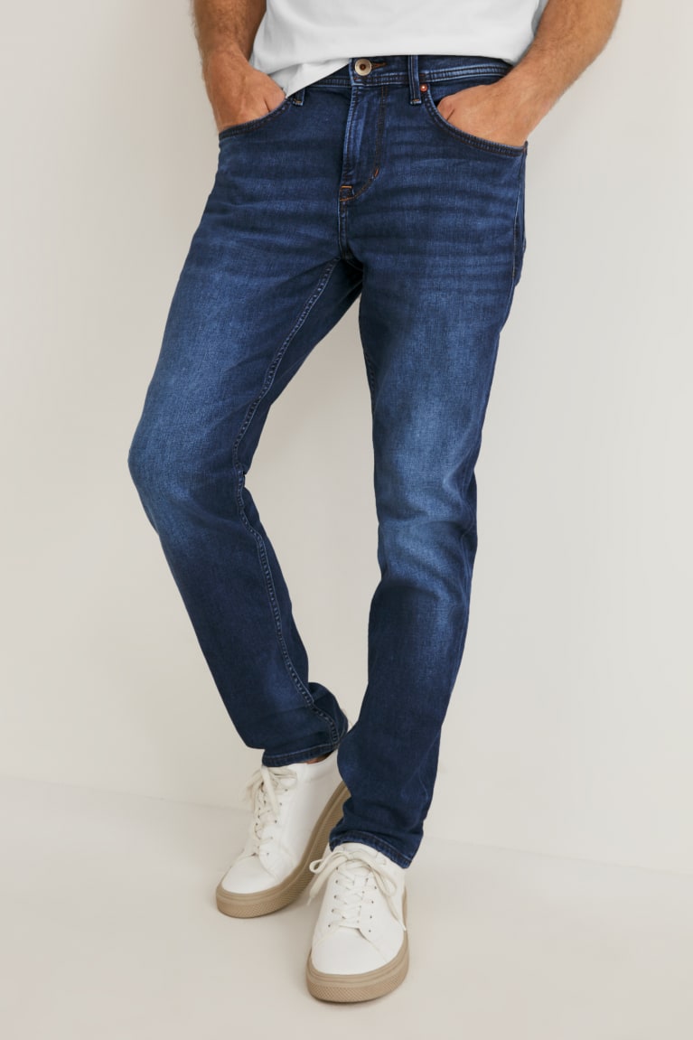 Jeans C&A Slim Coolmax® Ecomade Lycra® Azules Azules Oscuro | NVQMZE-916