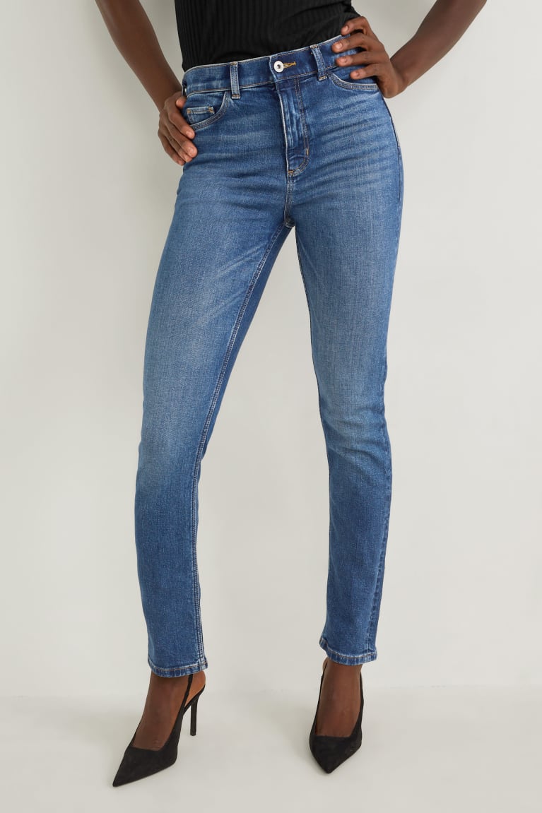 Jeans C&A Slim High Cintura Cradle To Cradle Certified® Gold Azules | NAYUFT-758