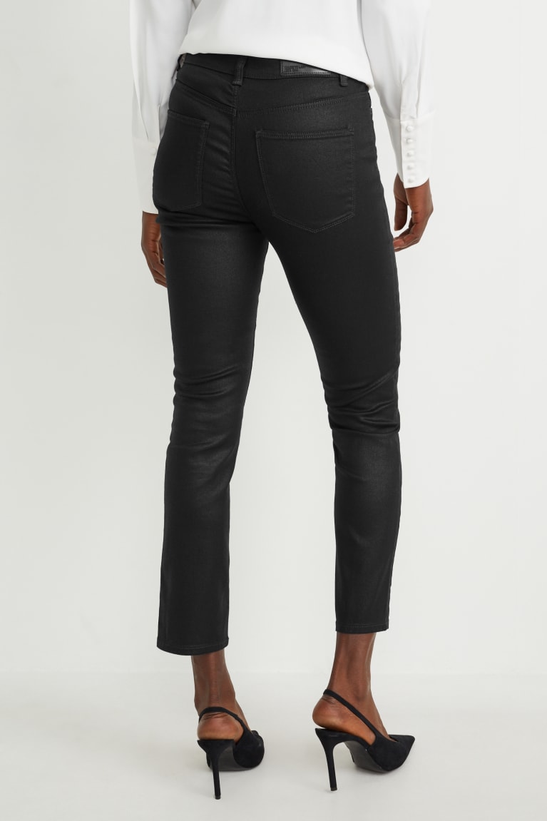 Jeans C&A Slim High Cintura Lycra® Negras | OUAHQX-276