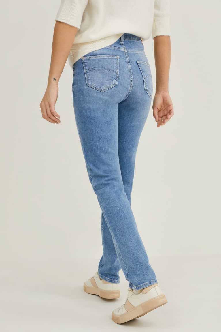 Jeans C&A Slim High Cintura Recycled Azules Azules Claro | OJQGVI-079