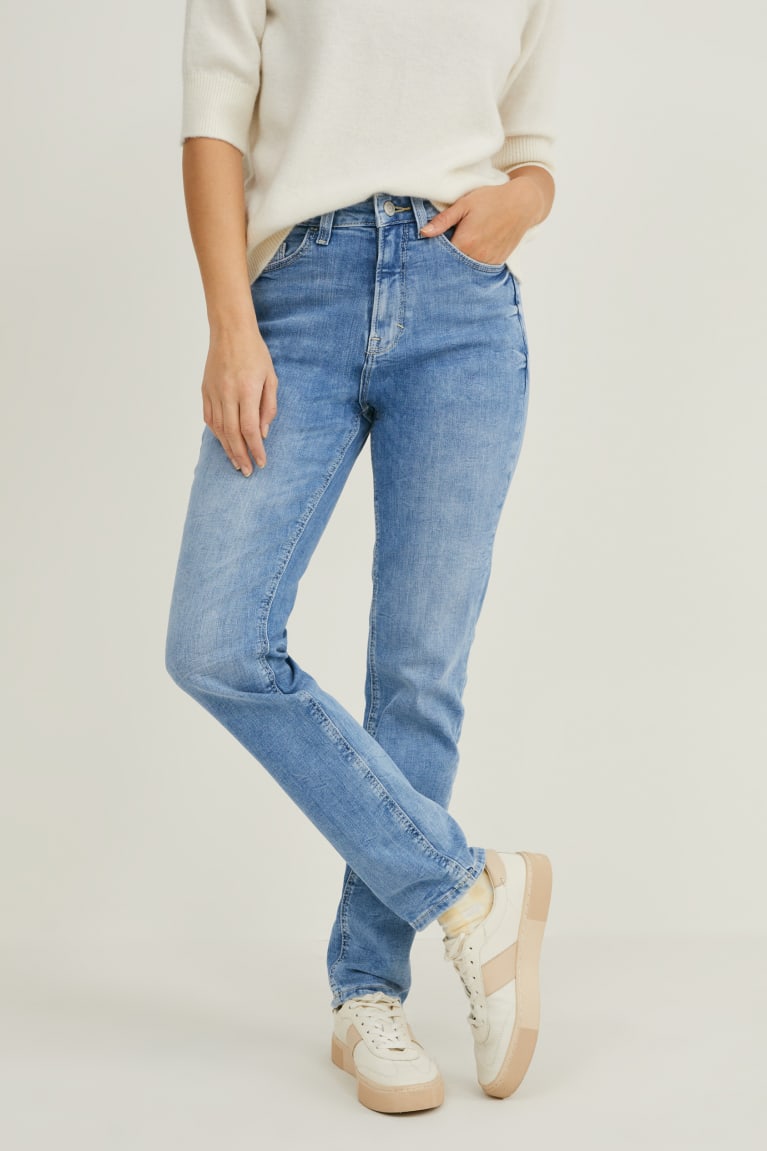 Jeans C&A Slim High Cintura Recycled Azules Azules Claro | OJQGVI-079