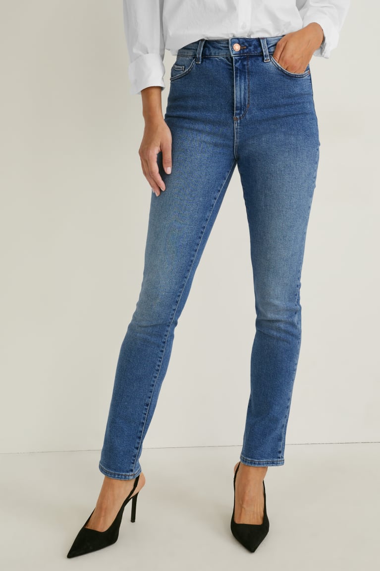 Jeans C&A Slim High Cintura Recycled Azules | RAONIJ-524