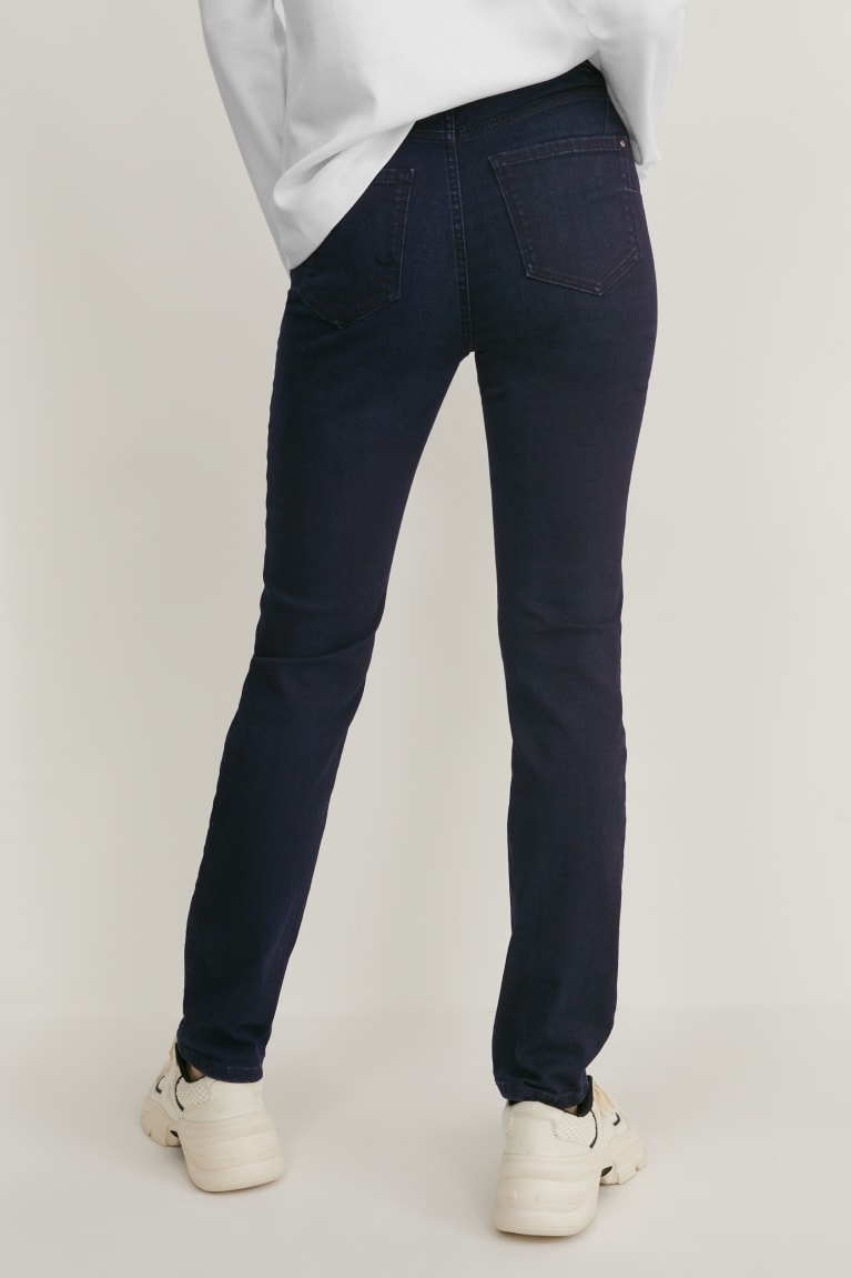 Jeans C&A Slim High Cintura Shaping Azules Azules Oscuro | EHBJDR-465