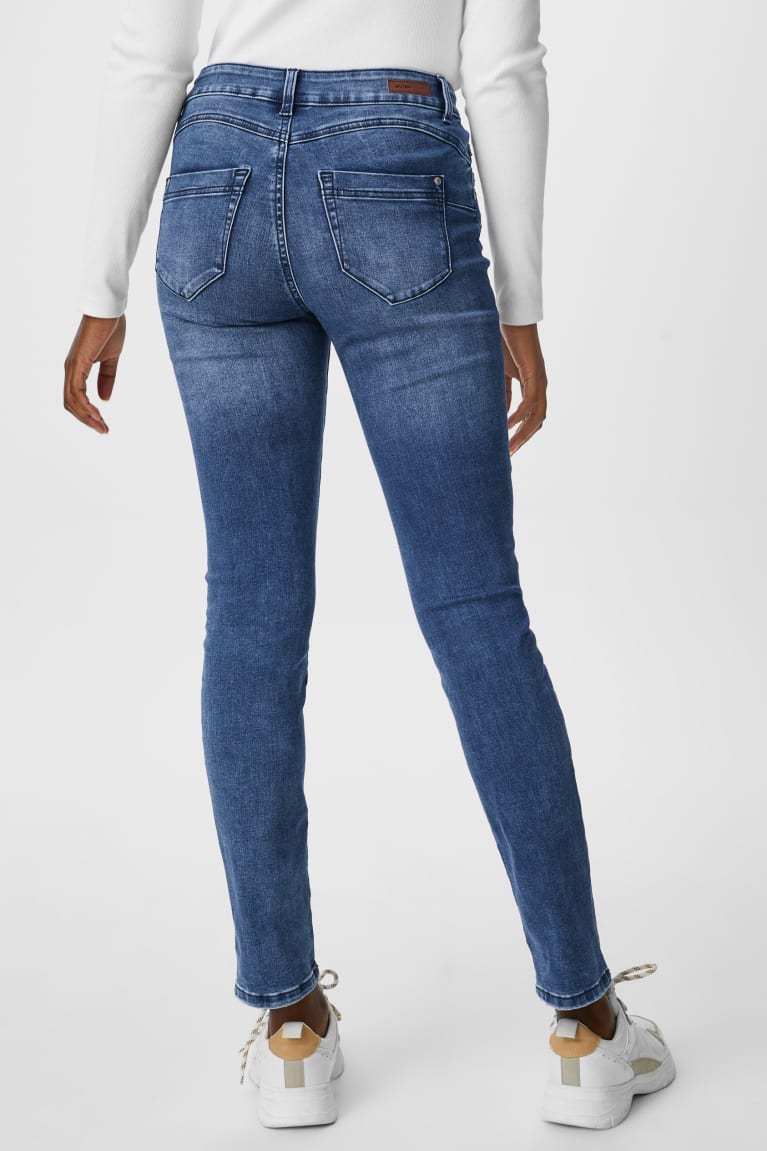 Jeans C&A Slim Mid Cintura Azules | DUKSOI-769