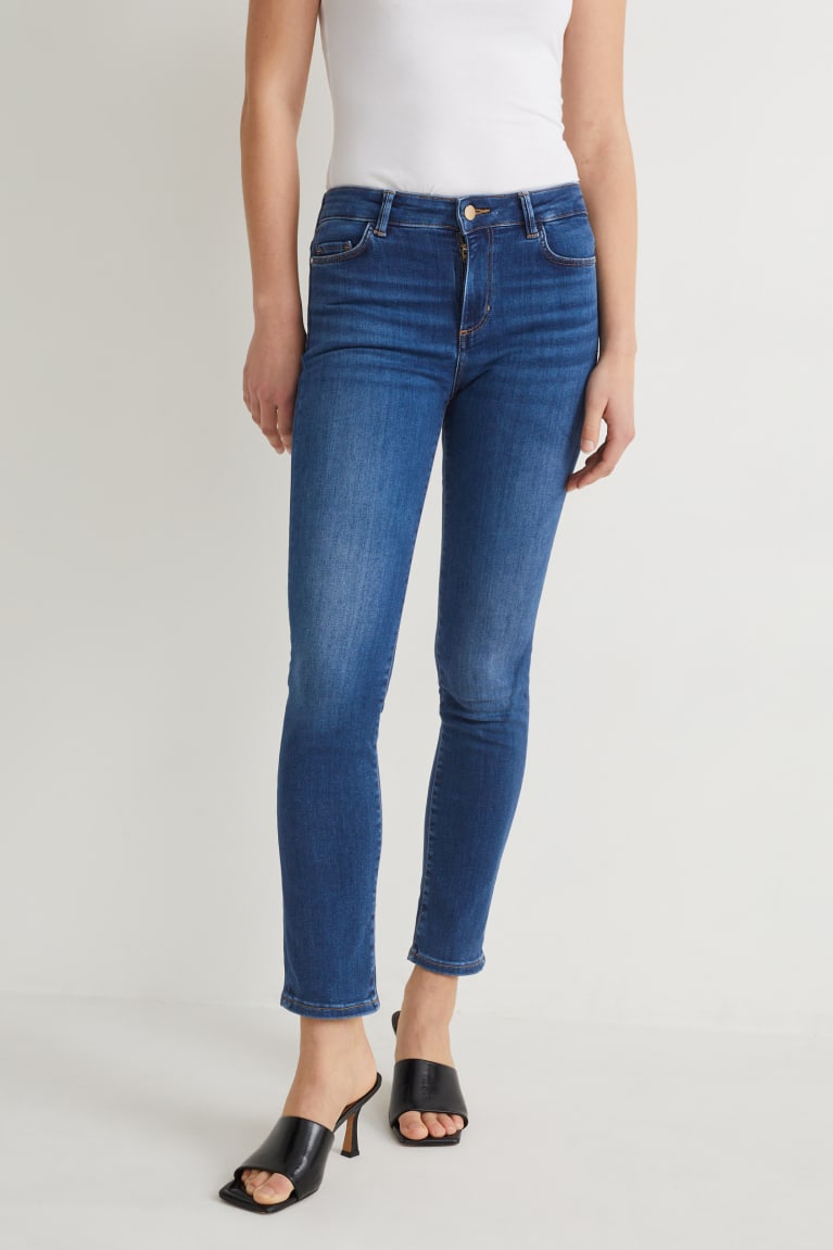 Jeans C&A Slim Mid-rise Cintura Lycra® Azules | CYTWBA-504