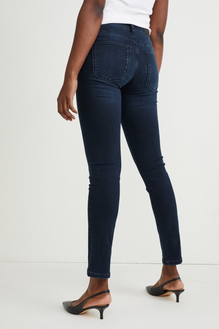 Jeans C&A Slim Mid-rise Cintura Lycra® Recycled Azules Azules Oscuro | EXKQUJ-935