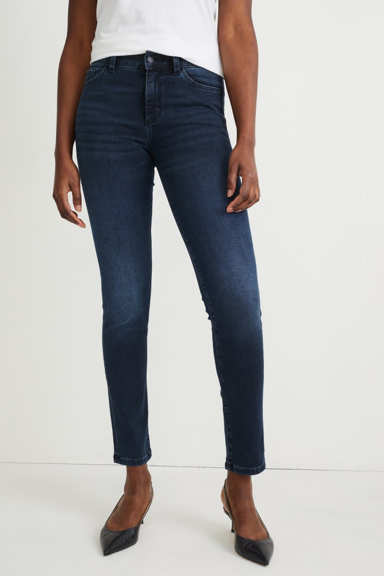 Jeans C&A Slim Mid-rise Cintura Lycra® Recycled Azules Azules Oscuro | EXKQUJ-935