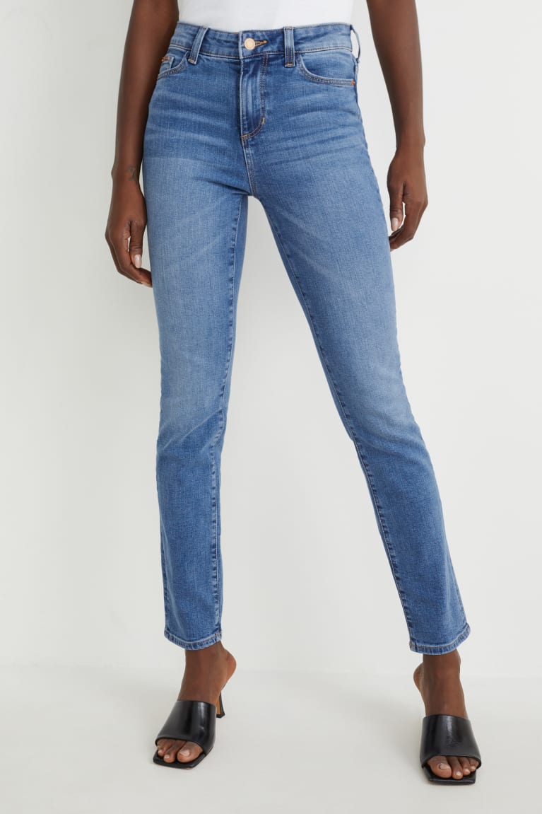 Jeans C&A Slim Mid-rise Cintura Lycra® Recycled Azules | QOSZGM-102