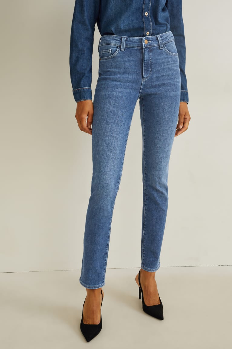 Jeans C&A Slim Mid-rise Cintura Thermal Lycra® Azules | IKGPAC-397