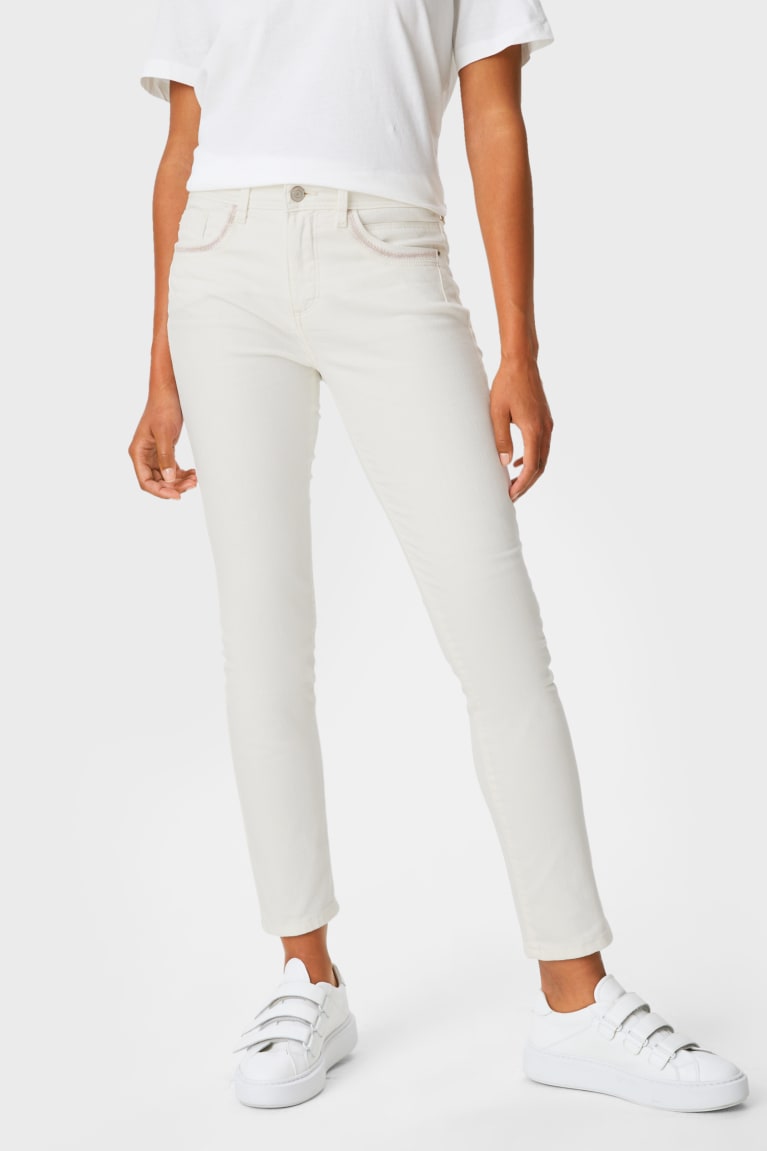 Jeans C&A Slim Shiny Blancas | ZMEWJV-625