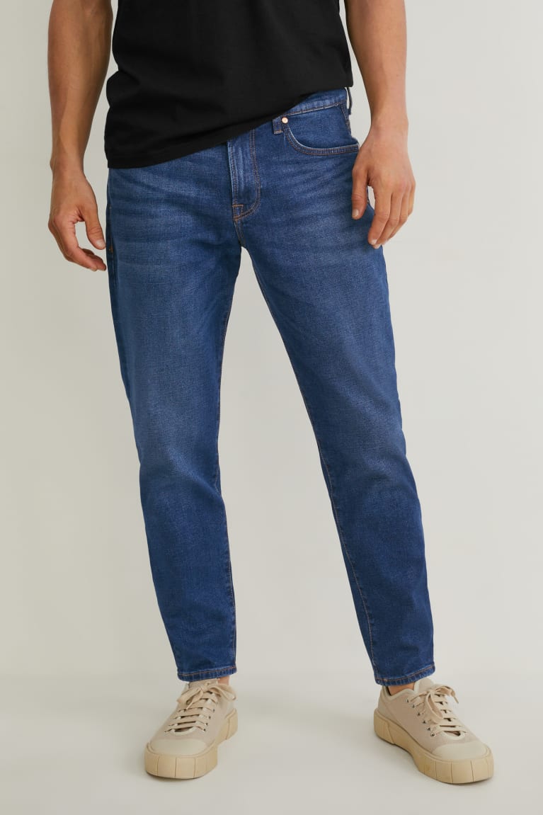 Jeans C&A Tapered Azules Azules Oscuro | JUIHMY-914