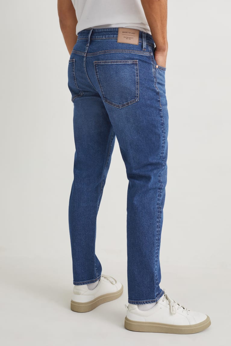 Jeans C&A Tapered Lycra® Azules Azules Oscuro | MDUGRW-185