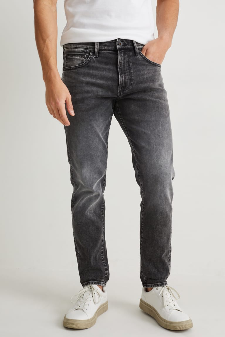 Jeans C&A Tapered Lycra® Recycled Azules Gris Oscuro | DYFBNZ-764