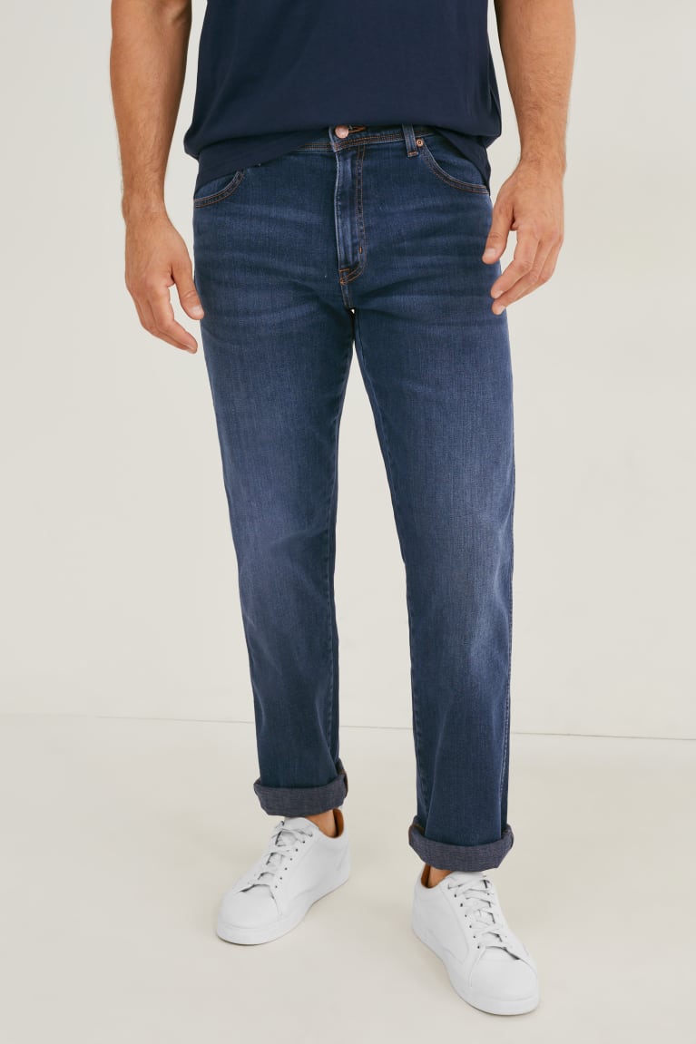 Jeans C&A Wrangler Directo Azules Azules Oscuro | KOCPEX-672