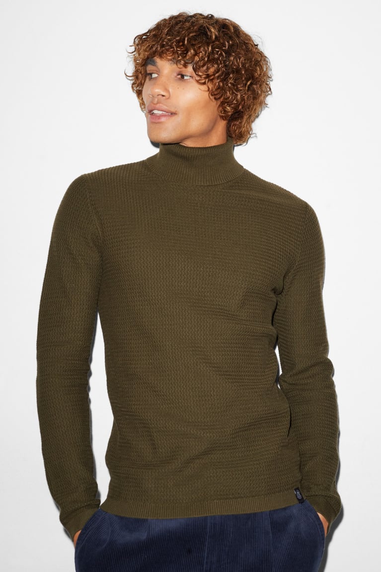 Jerséis C&A Clockhouse Polo Neck Verde Oscuro | UJKBMR-602