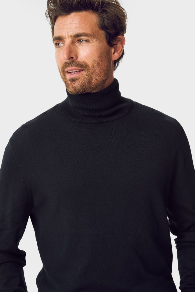 Jerséis C&A Polo Neck Azules Oscuro | TPYBXZ-984