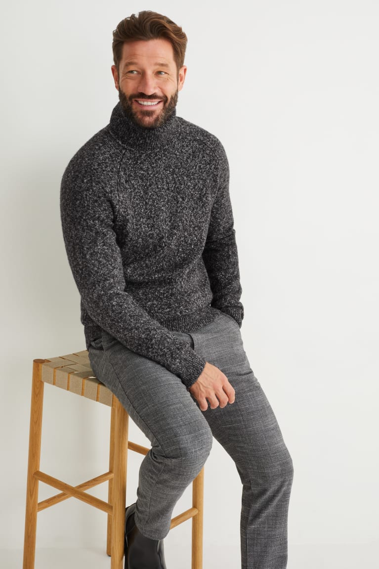 Jerséis C&A Polo Neck Gris Oscuro | GHKIET-683