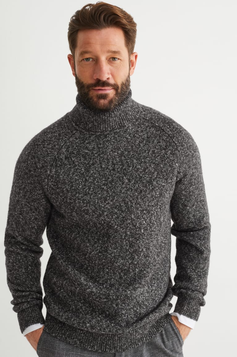 Jerséis C&A Polo Neck Gris Oscuro | GHKIET-683