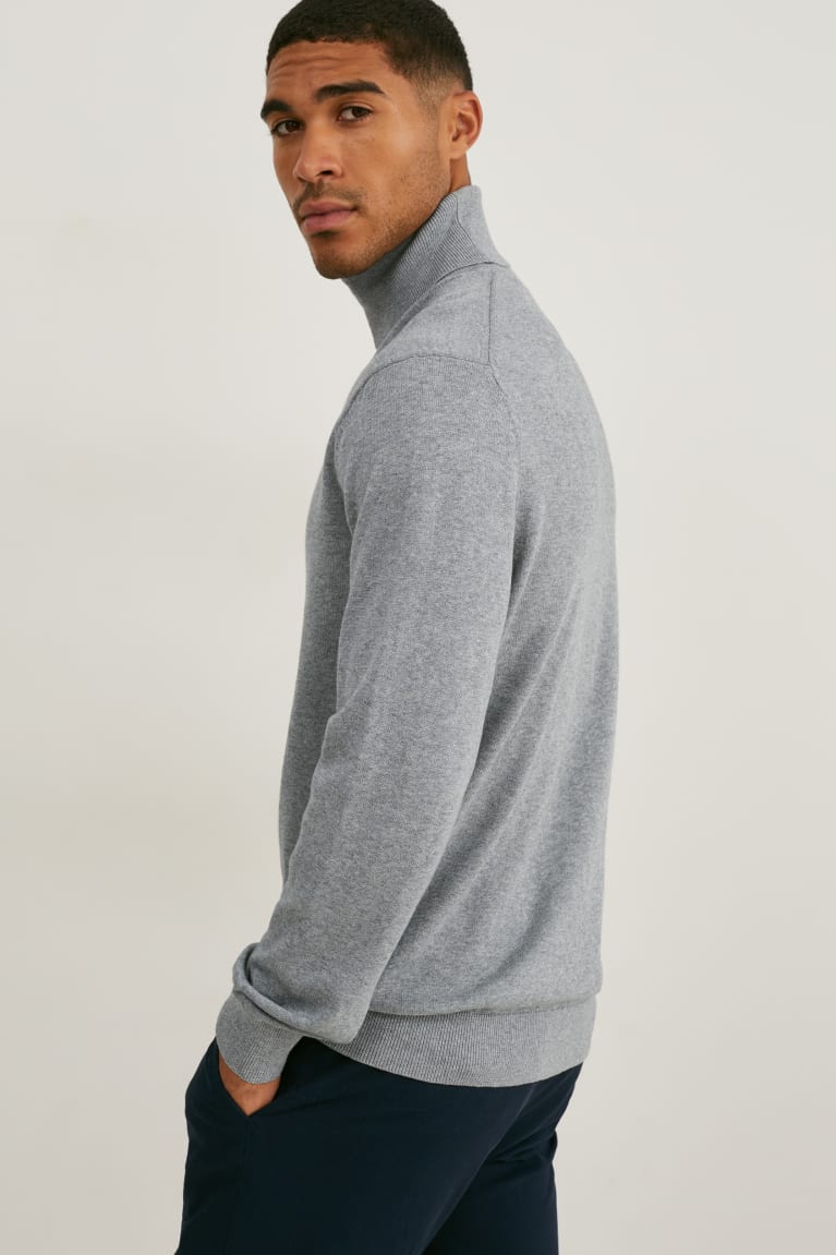 Jerséis C&A Polo Neck Organic Algodon Gris | HCMUYW-140