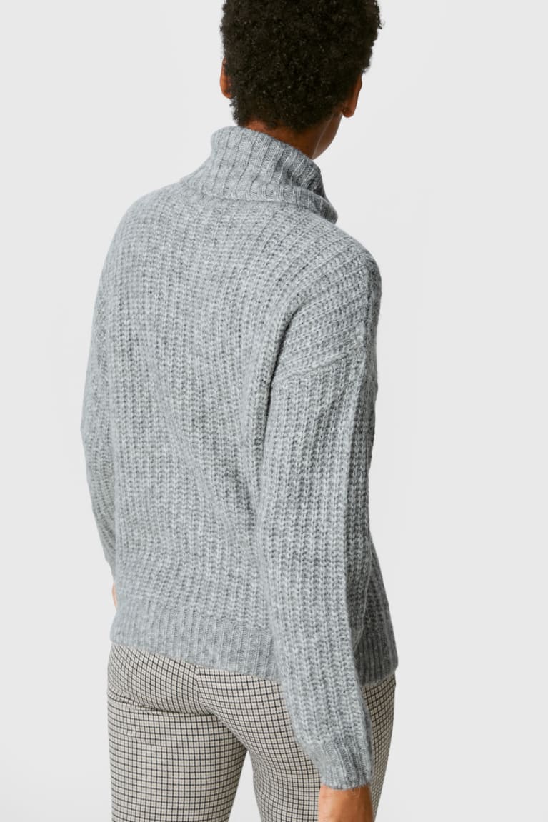 Jerséis C&A Polo Neck Recycled Gris | ZEHARM-320