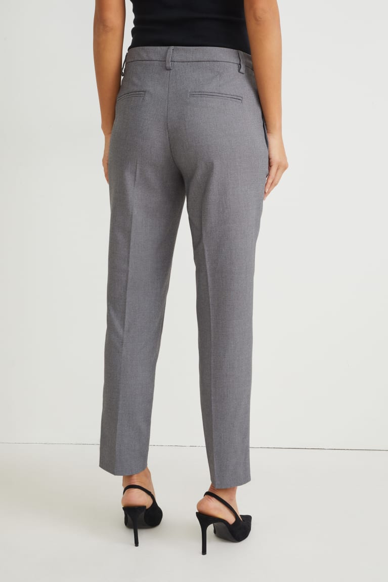 Pantalones C&A Business Mid-rise Cintura Slim Fit Recycled Gris | PBNVJL-563