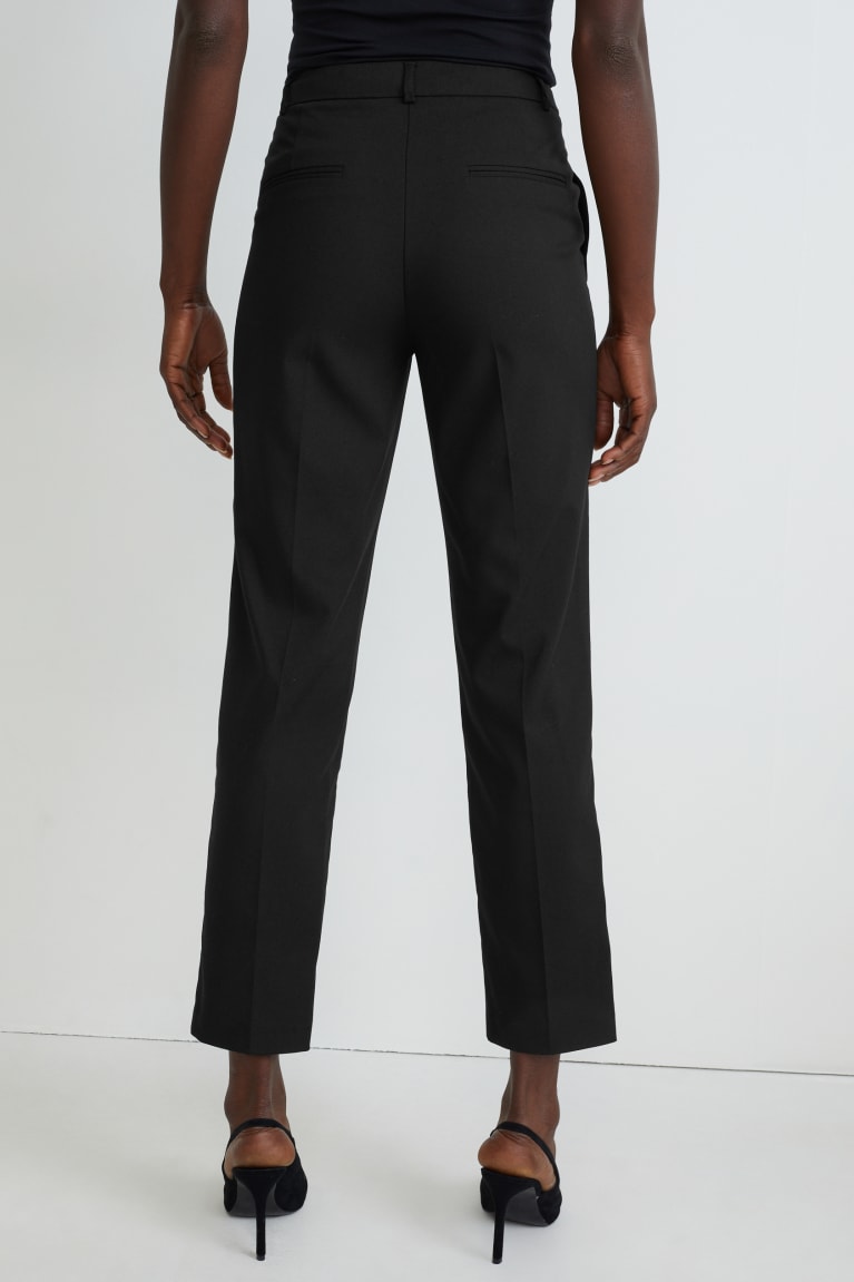 Pantalones C&A Business Regular Fit Recycled Negras | SKQAZD-426