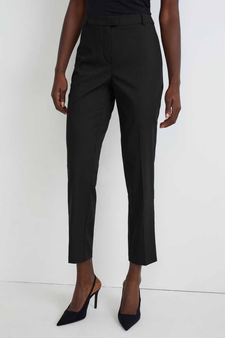 Pantalones C&A Business Regular Fit Recycled Negras | SKQAZD-426