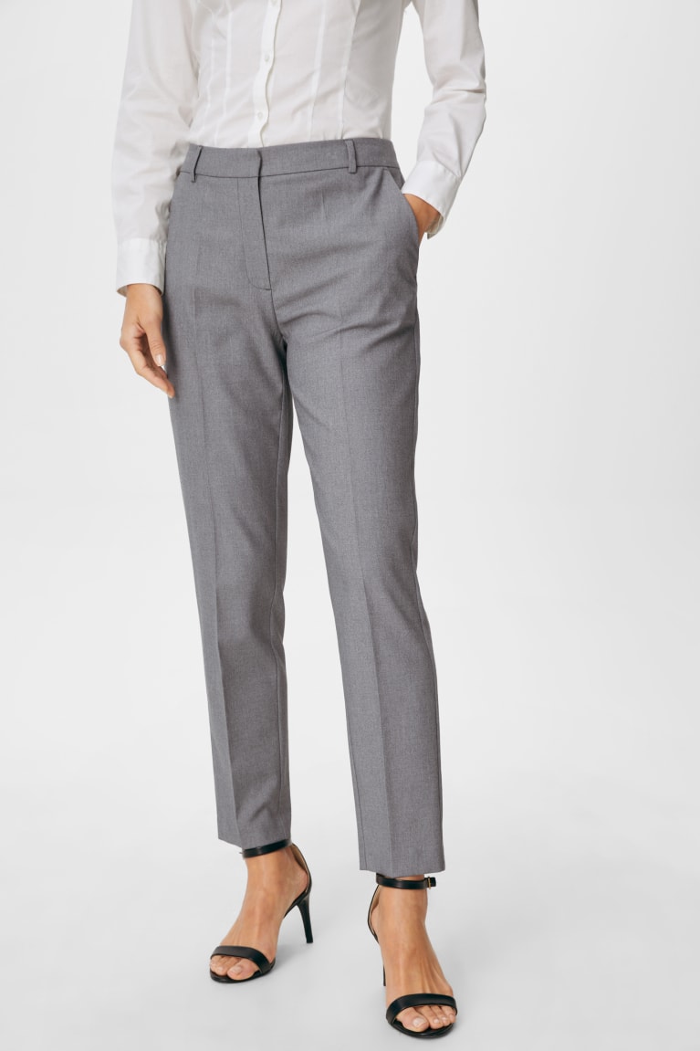 Pantalones C&A Business Tailored Fit Recycled Gris | IWZKBV-928