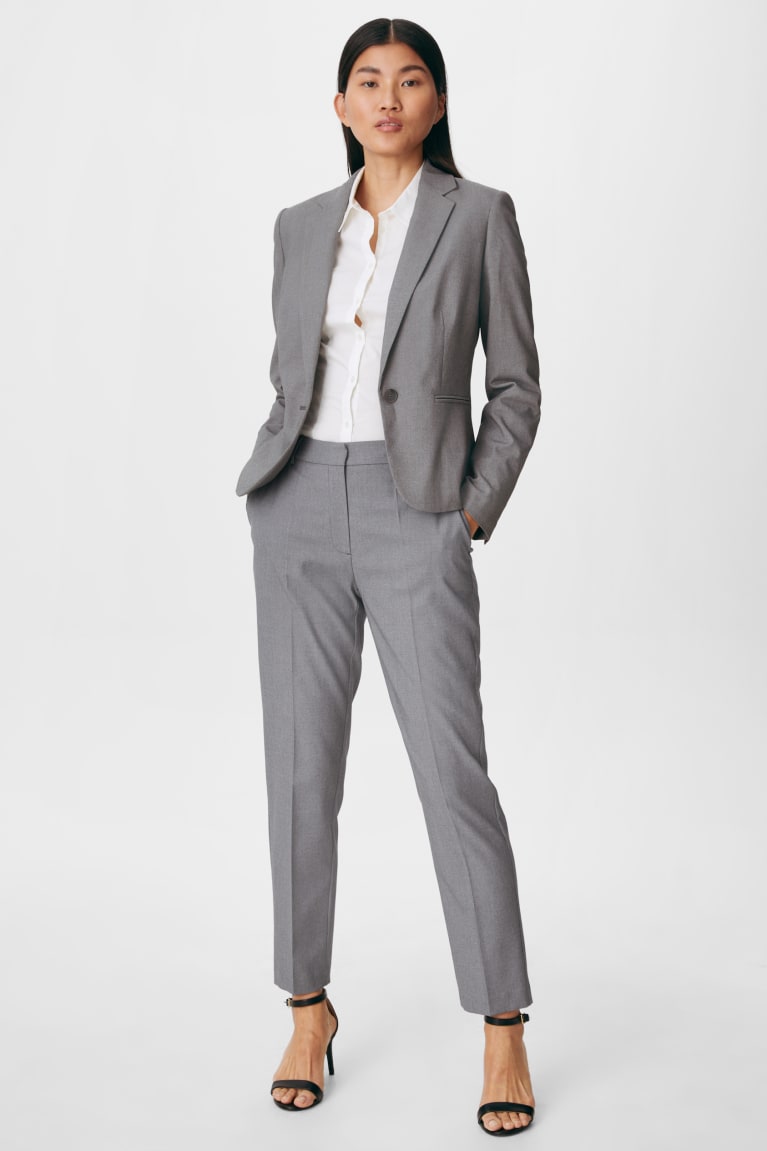 Pantalones C&A Business Tailored Fit Recycled Gris | IWZKBV-928