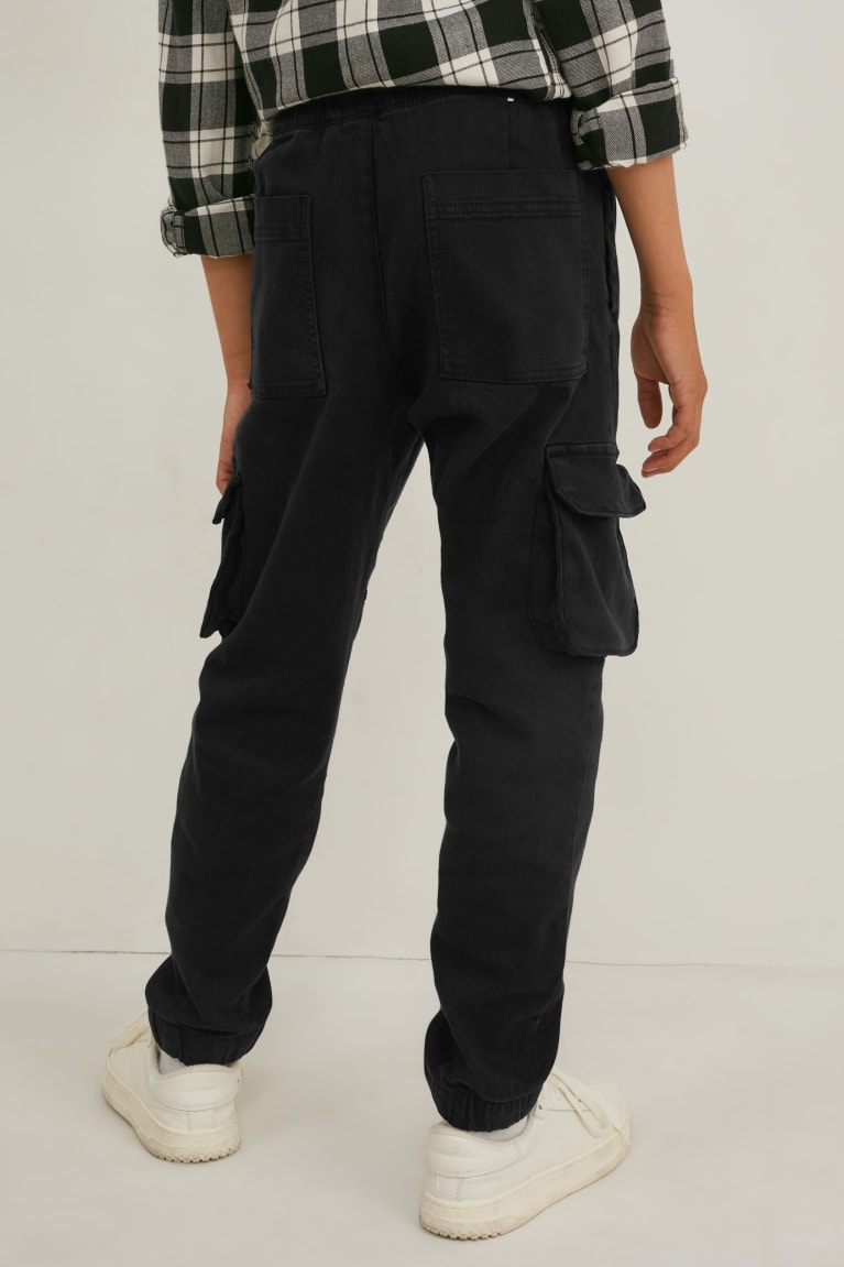 Pantalones C&A Cargo Negras | HLMCQP-491