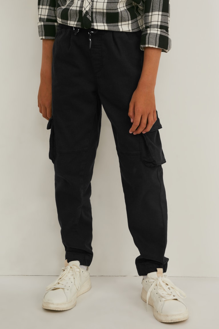 Pantalones C&A Cargo Negras | HLMCQP-491