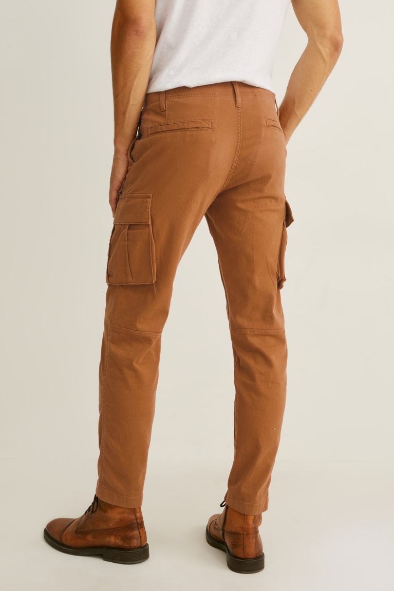 Pantalones C&A Cargo Tapered Fit Flex Lycra® Havanna | FXKCEQ-027