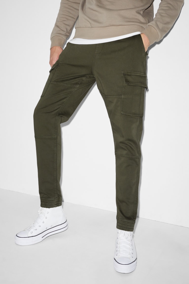 Pantalones C&A Cargohose Slim Fit Lycra® Verde Oscuro | WVHQXB-315