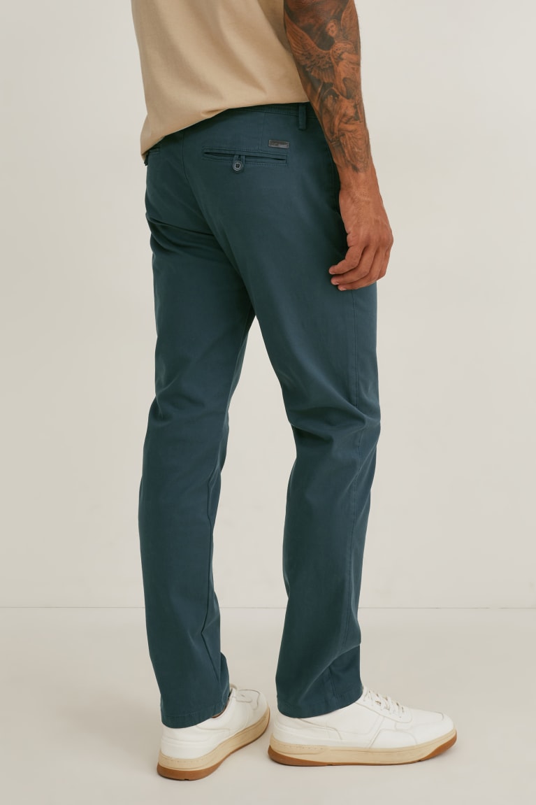 Pantalones C&A Chinos Regular Fit Lycra® Verde Oscuro | JXWHQF-081