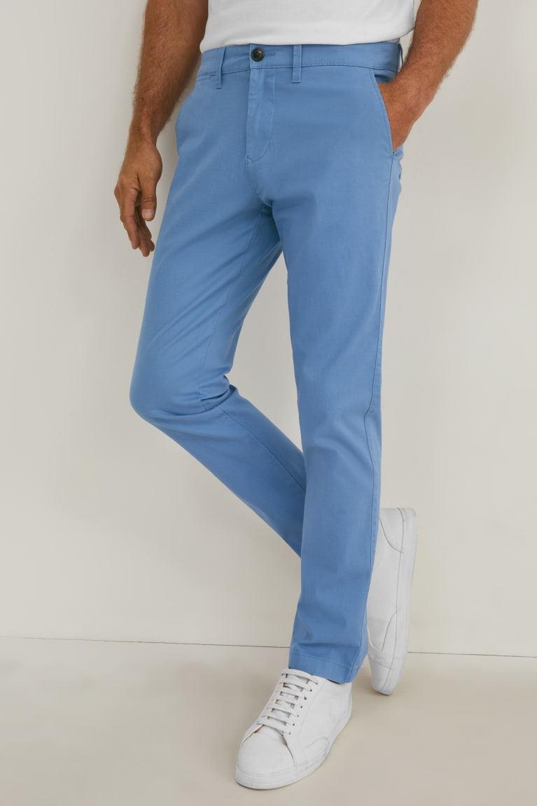 Pantalones C&A Chinos Regular Fit Lycra® Azules | WAJNSZ-782