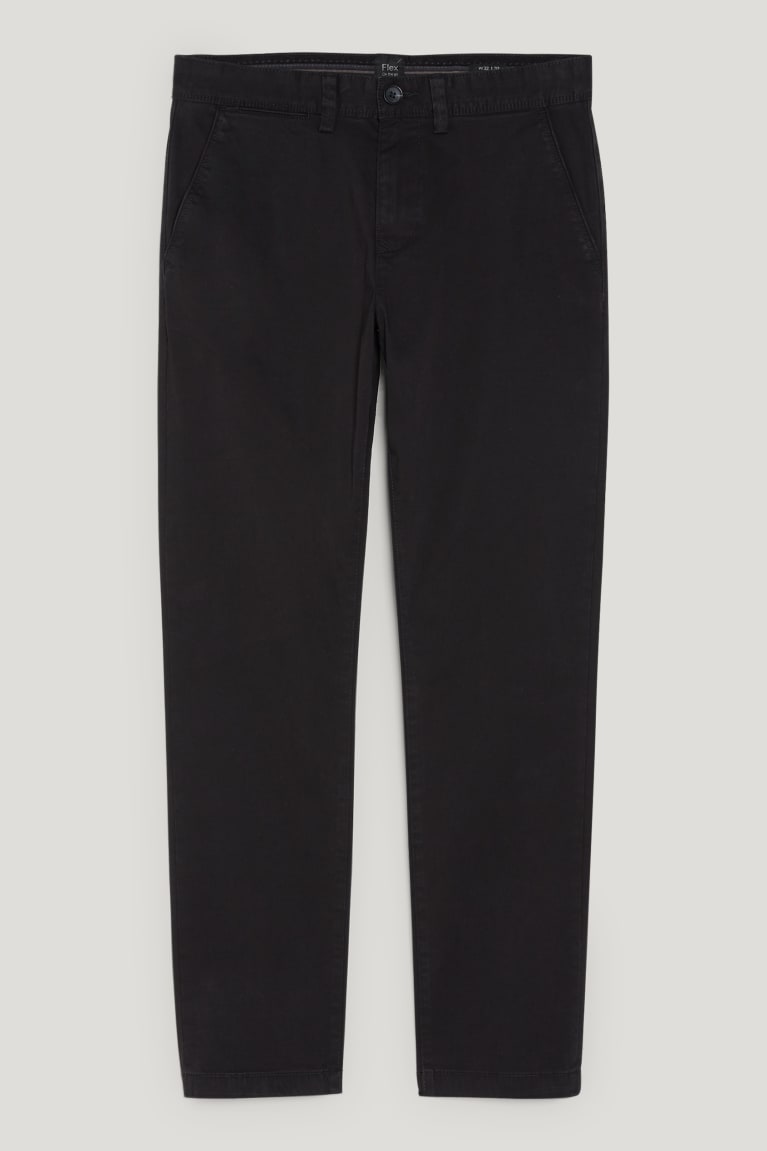 Pantalones C&A Chinos Slim Fit Flex Lycra® Negras | JLXMUT-173