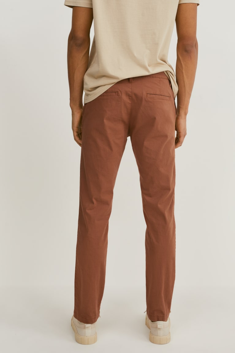 Pantalones C&A Chinos Slim Fit Lycra® Marrones | CSNQWO-961